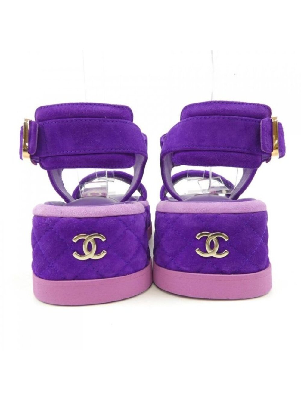Chanel Size 35 Suede Purple Sandals - Picture 5 of 6
